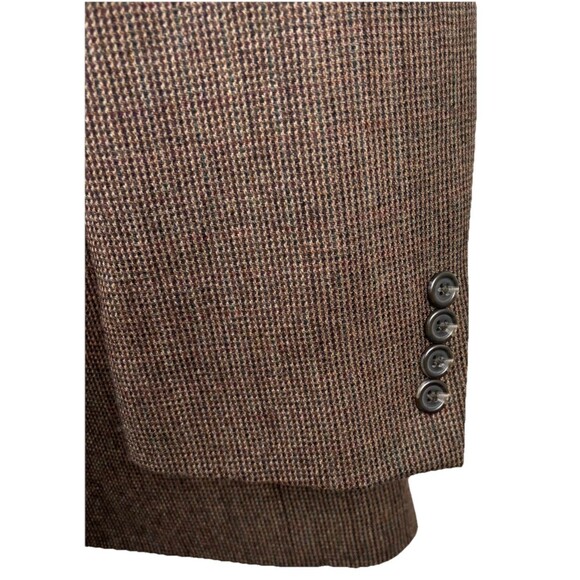 Chaps Ralph Lauren Sport Coat Mens 44R Brown Blue Lambs Wool Herringbone Blazer - Picture 3 of 7